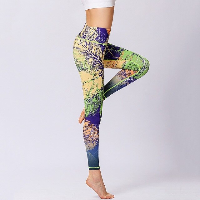 Women Yoga Pants Workout Leggings Fitness Sport Print Athletic Pants - GilloServ