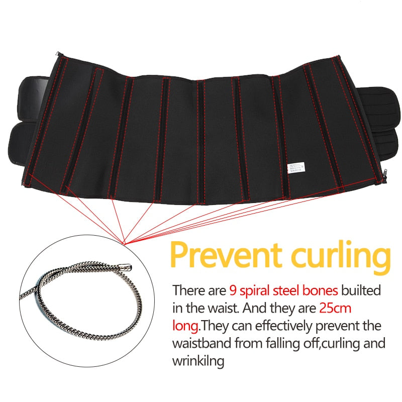 Steel Boned Waist Corset Trainer Sauna Sweat Sport Girdle - GilloServ