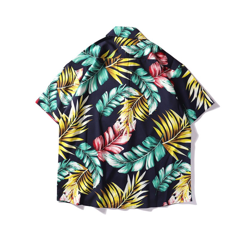 Summer Mens Colorful Hawaiian Shirt Hip Hop Streetwear