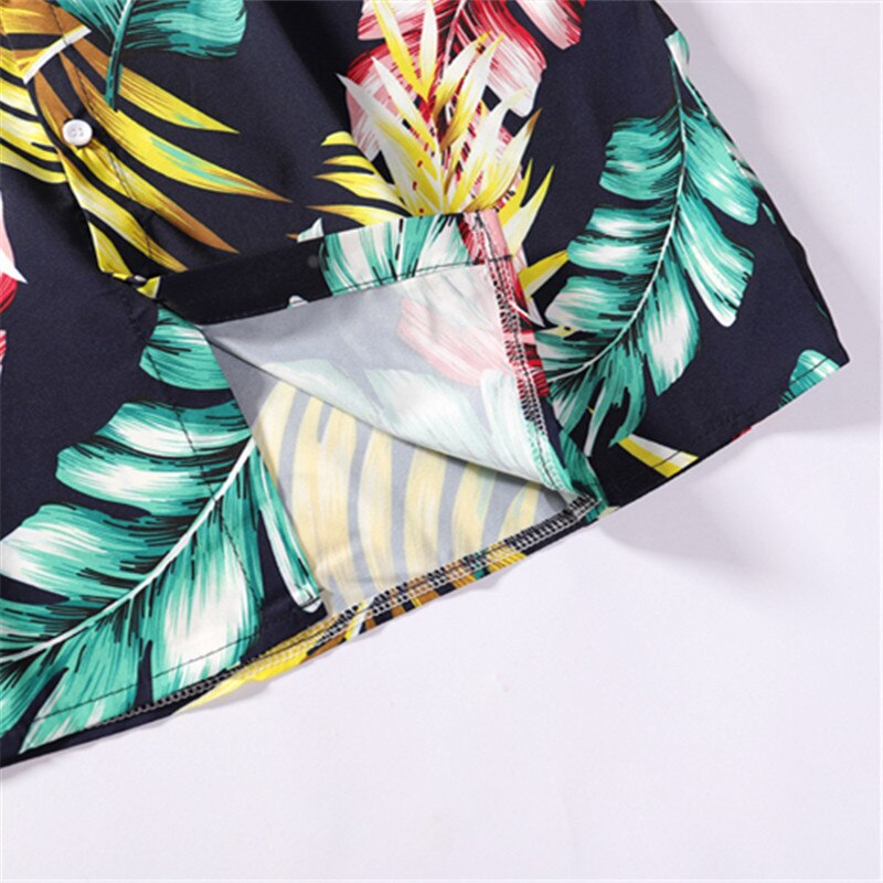 Summer Mens Colorful Hawaiian Shirt Hip Hop Streetwear
