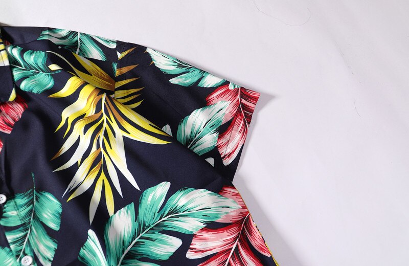 Summer Mens Colorful Hawaiian Shirt Hip Hop Streetwear