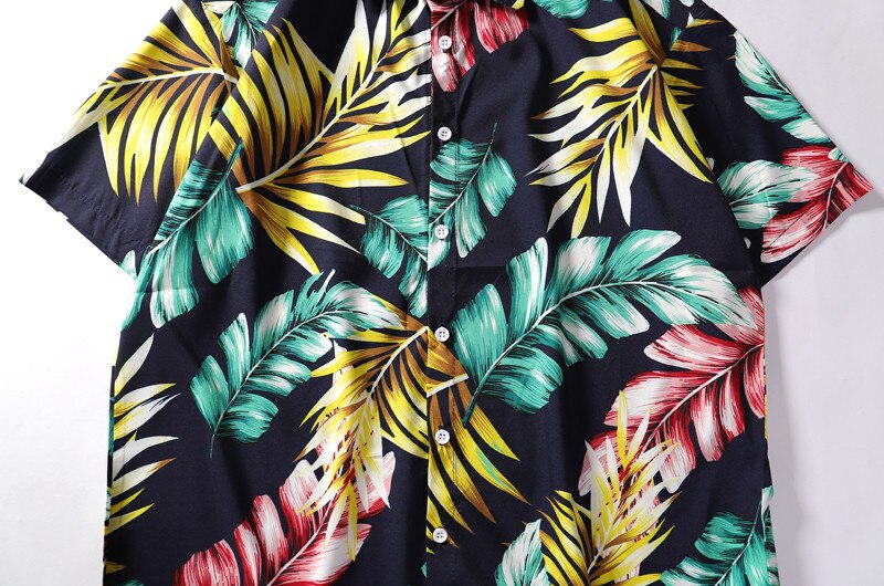 Summer Mens Colorful Hawaiian Shirt Hip Hop Streetwear