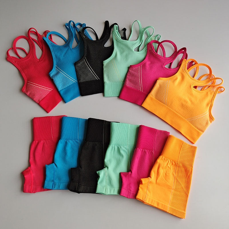 2pcs Seamless Yoga Sets Women Sport Wear - GilloServ
