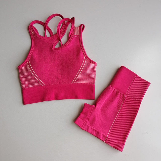 2pcs Seamless Yoga Sets Women Sport Wear - GilloServ