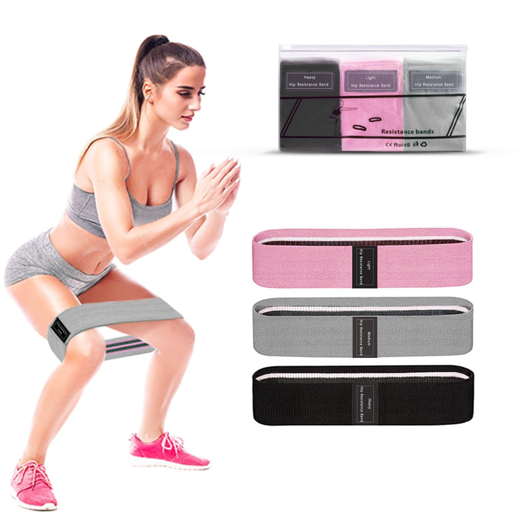 3PCS Hip Resistance Bands Yoga Anti-slip Gym Fitness Latex Band - GilloServ