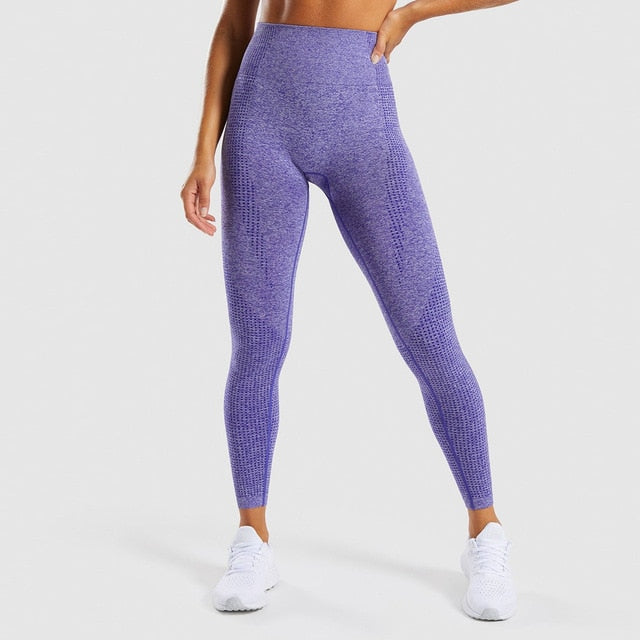 Solid High Waist Energy Seamless Yoga Leggings - GilloServ