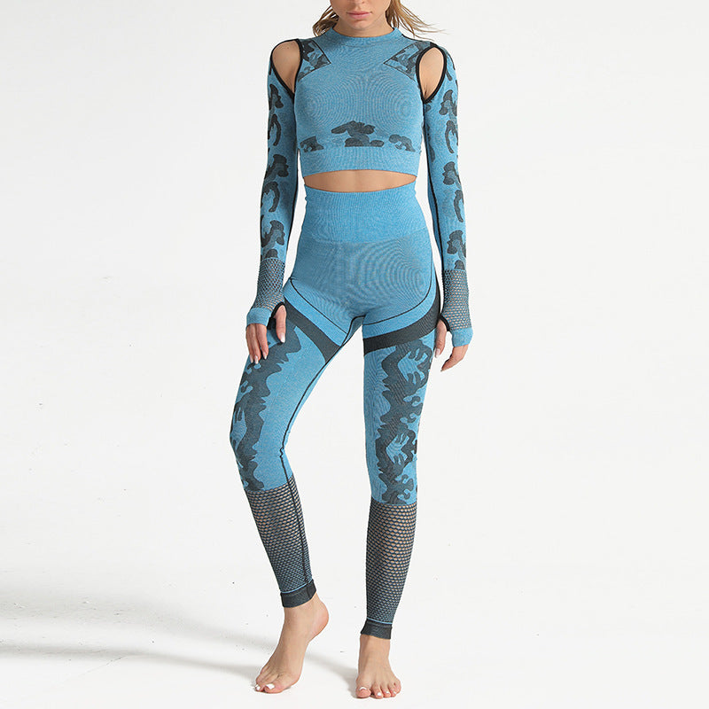 Sport Fitness Seamless Yoga Set Suit Camouflage Workout - GilloServ