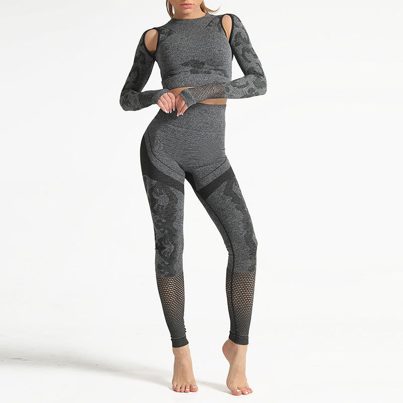 Sport Fitness Seamless Yoga Set Suit Camouflage Workout - GilloServ