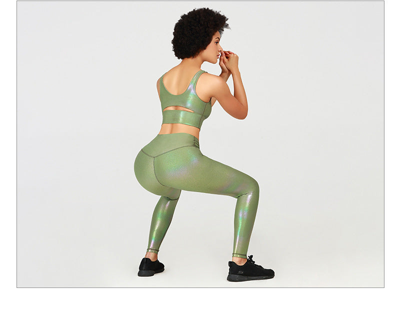 GOLD STAMPING Stretchy Fitness Workout Gym Leggings - GilloServ