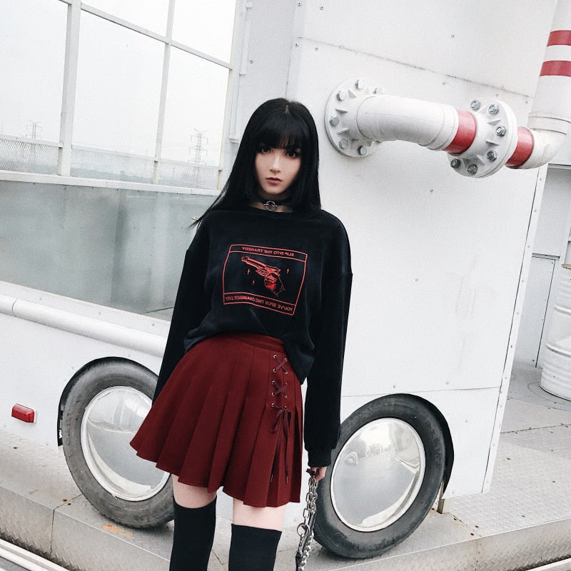 Women Pleated Tennis Skort with Side Lace Up