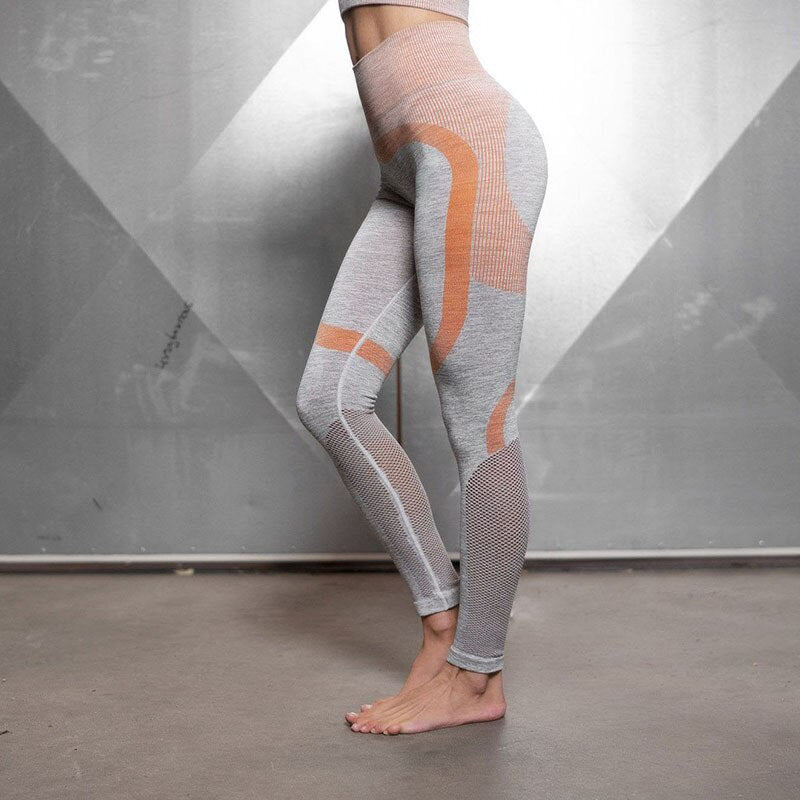 Patchwork Yoga Leggings High Elastics Pants For Women