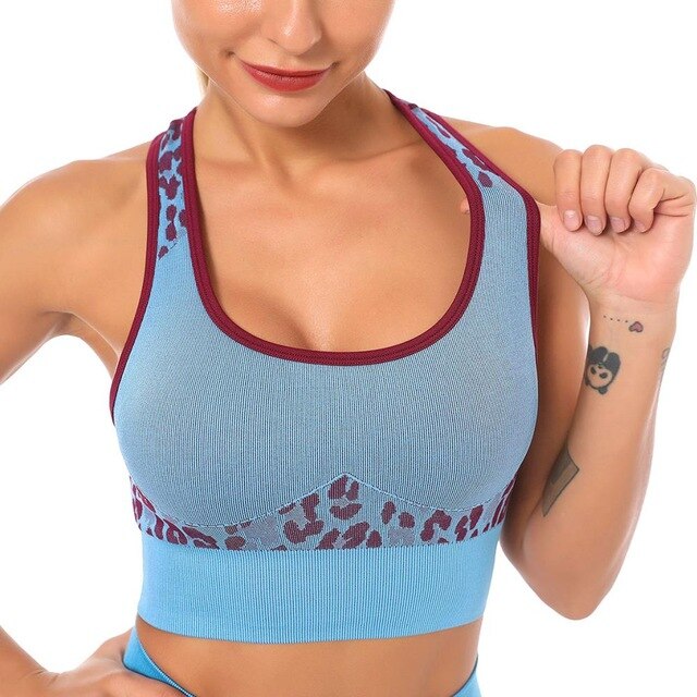 Seamless Yoga Sets Leopard High Waist Leggings - GilloServ