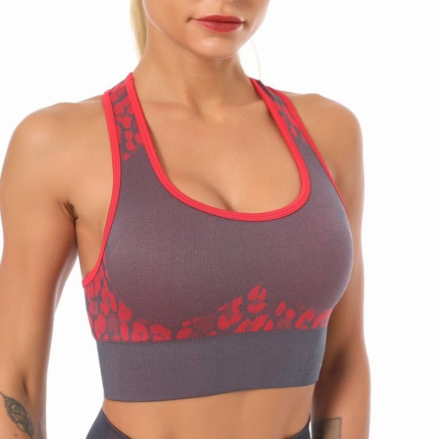 Seamless Yoga Sets Leopard High Waist Leggings - GilloServ