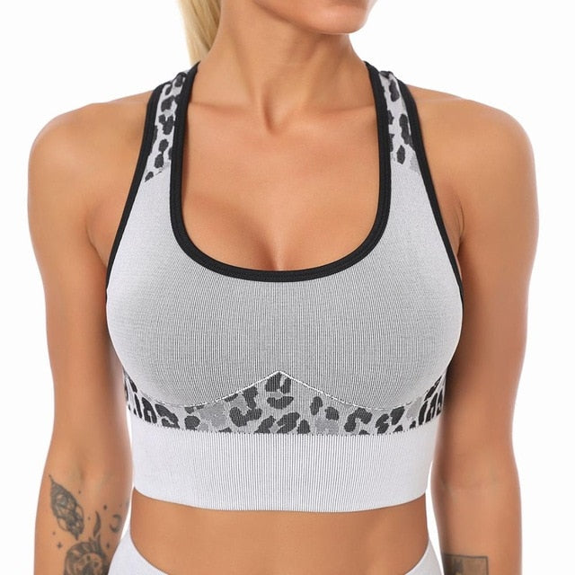 Seamless Leopard Yoga Suit Gym Clothings Women Bra Top And Leggings Sexy Fitness Sports Running Push Up Hips Lifting Tracksuit - GilloServ