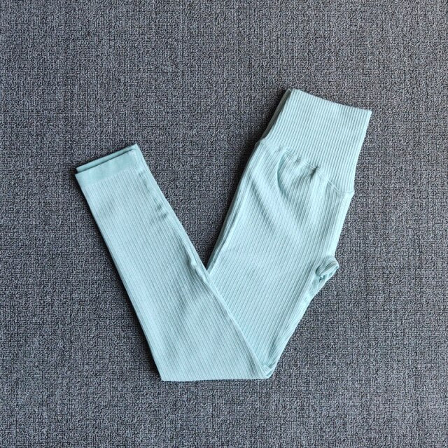 Sportswear Yoga Sets Ribbed Seamless Long Sleeve - GilloServ