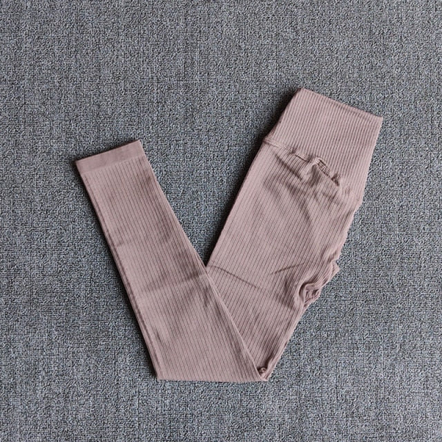 Sportswear Yoga Sets Ribbed Seamless Long Sleeve - GilloServ