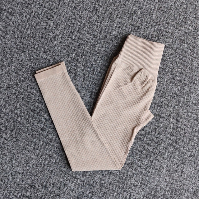 Sportswear Yoga Sets Ribbed Seamless Long Sleeve - GilloServ