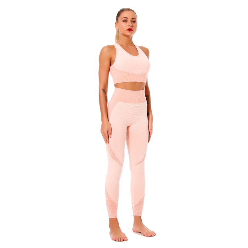 Women Fitness Sport Yoga Suit Seamless Women Yoga Sets
