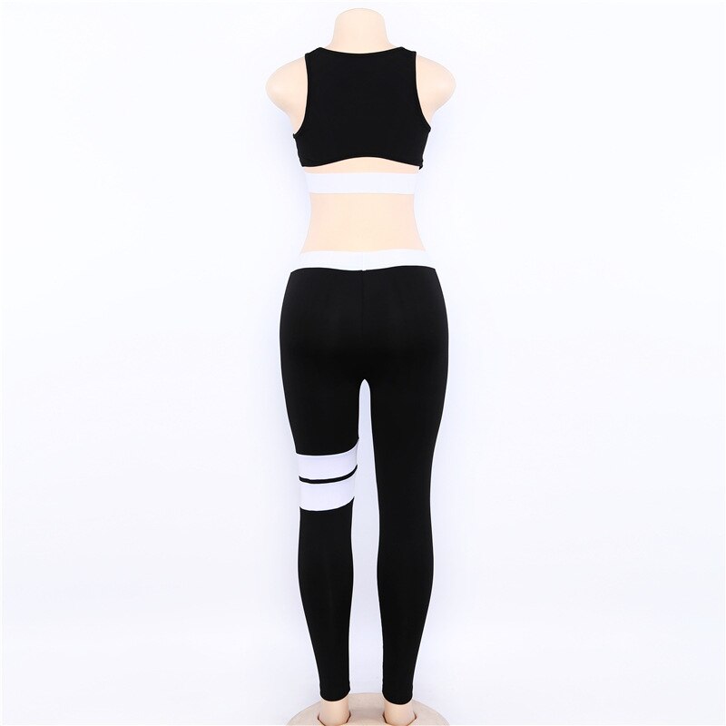 Women Tracksuit Solid Yoga Set Patchwork - GilloServ