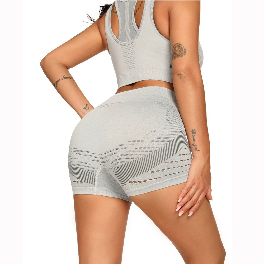 Seamless Hollow Out Fitness Yoga Shorts