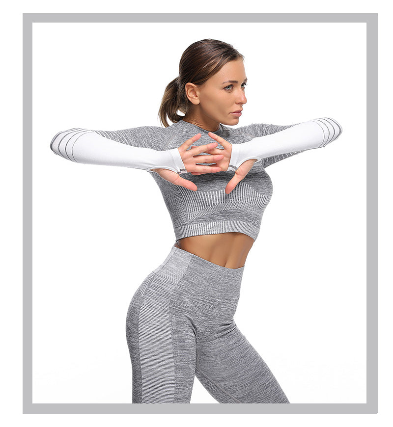 Seamless Gym Yoga Set For Women Fitness Bra Short Shirt Top Leggings Shorts Tracksuit Running Workout Sports Suit Hips Lifting - GilloServ