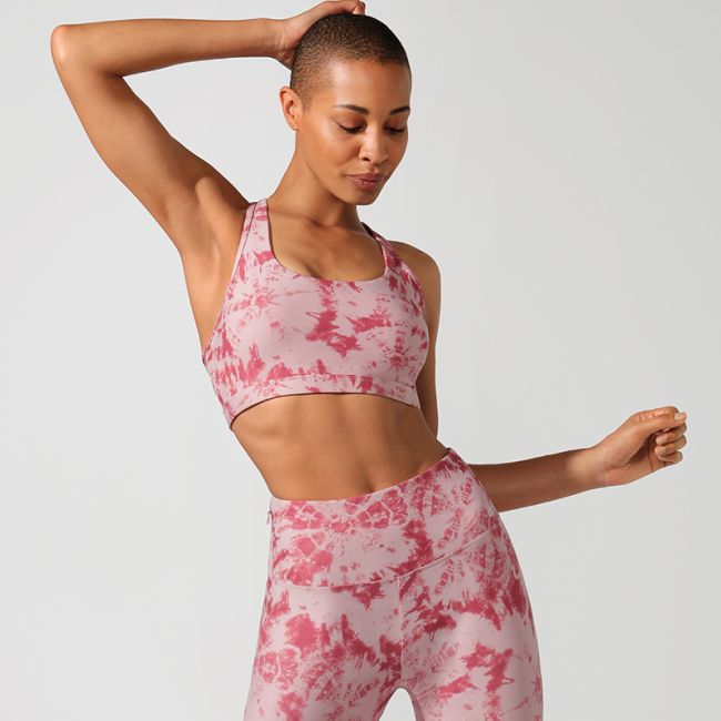 Tie Dye Print Yoga Suit Gym Slim Tracksuit - GilloServ