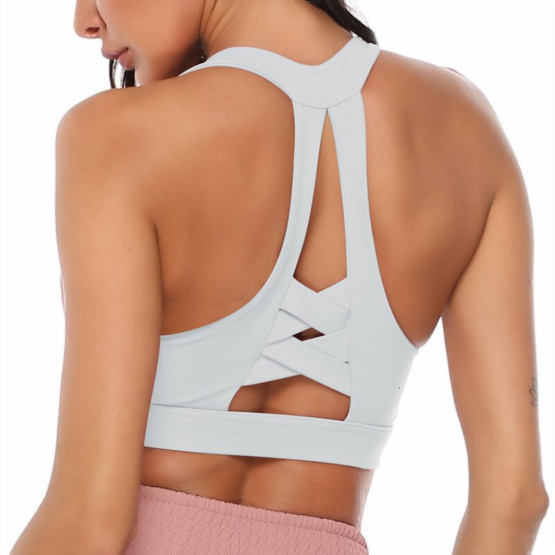 Solid Yoga Gym Bras Sports Push Up Stretchy - GilloServ