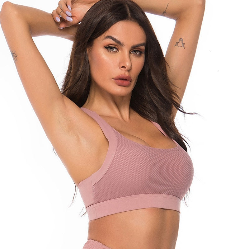 Solid Yoga Gym Bras Sports Push Up Stretchy - GilloServ
