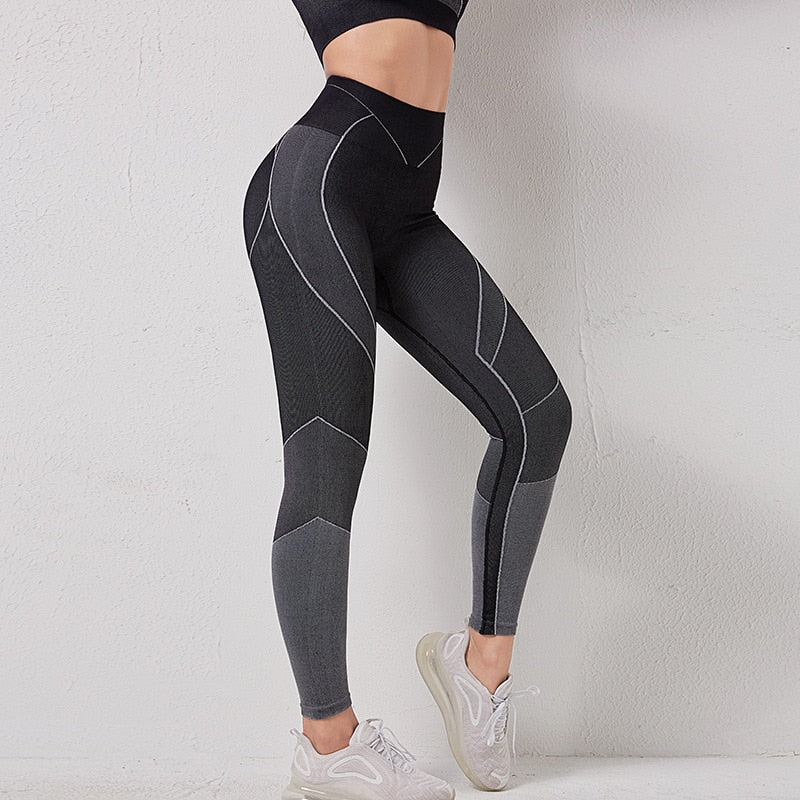 Seamless Striped Yoga Set Gym Clothes Long Sleeve - GilloServ