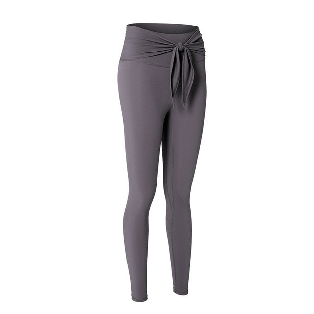 Tie Knot Solid  Yoga Pants - GilloServ