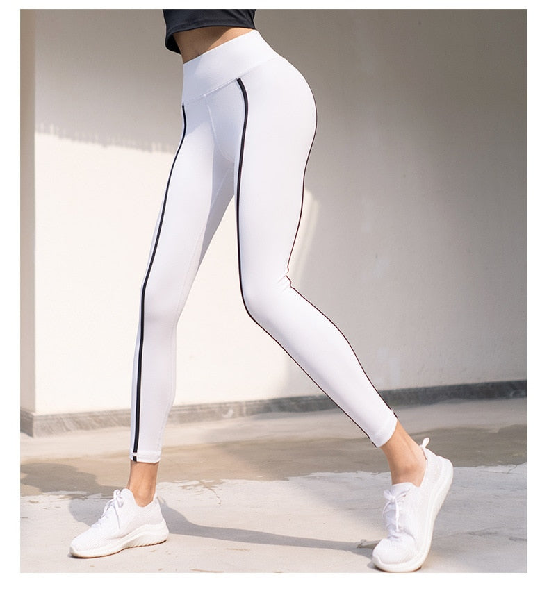 Striped Yoga Leggings For Women Hip Lifting