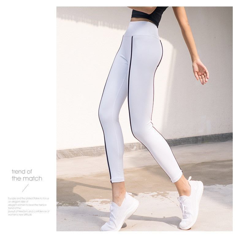 Striped Yoga Leggings For Women Hip Lifting
