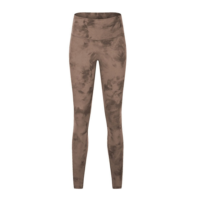 Autumn Seamless Tie Dye Print Yoga Leggings No T-line Fitness Gym Yoga Pantalones High Elastics High Waist Sports Slim Trousers - GilloServ