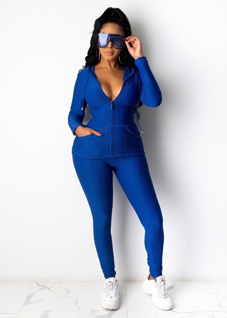 Sportswear Jacquard Hooded Set Gym Fitness Tracksuit