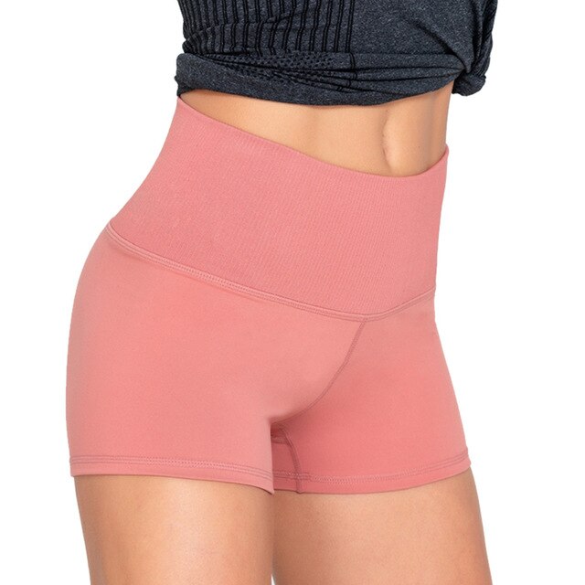 Seamless Yoga Shorts Solid Sports High Elastics Hip Lifting