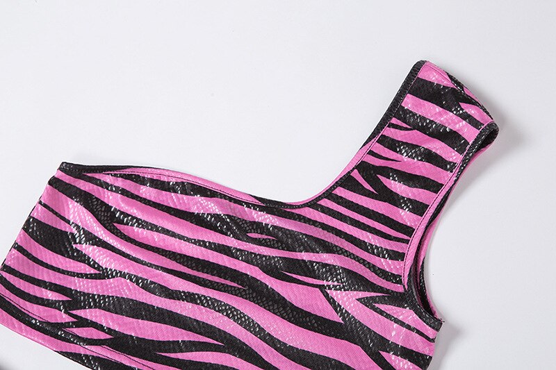 Print One Shoulder Sportswear Set For Women - GilloServ
