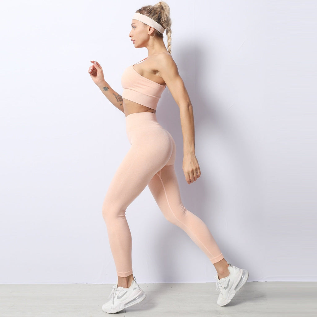 Women Yoga 2 PCS Seamless Yoga Suit GYM Workout Sportswear - GilloServ