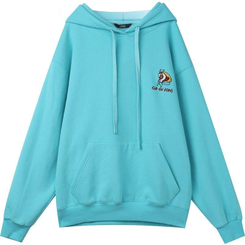 High Quality King Embroidery Casual Oversize Hoodies Sweatshirt