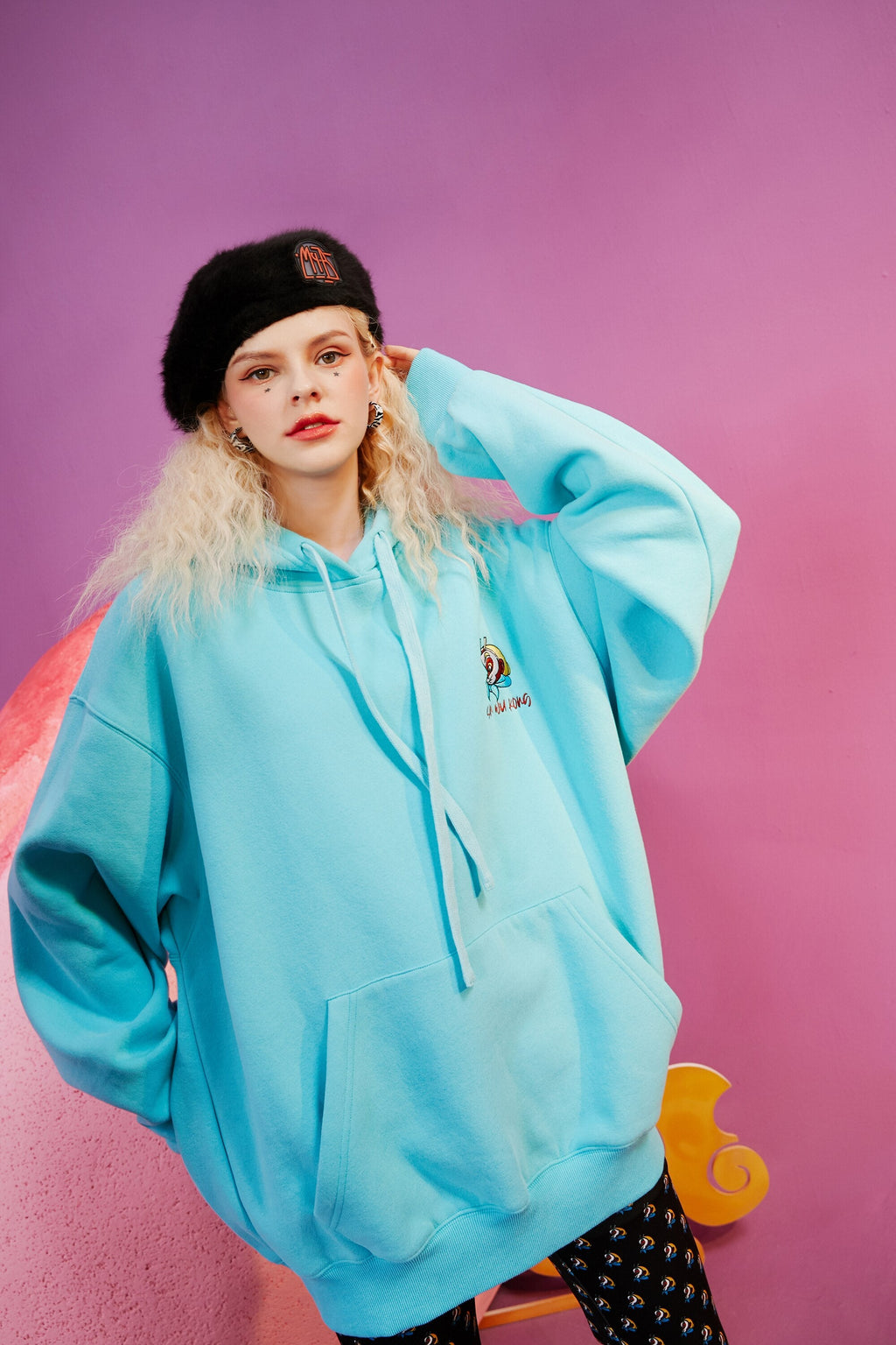 High Quality King Embroidery Casual Oversize Hoodies Sweatshirt