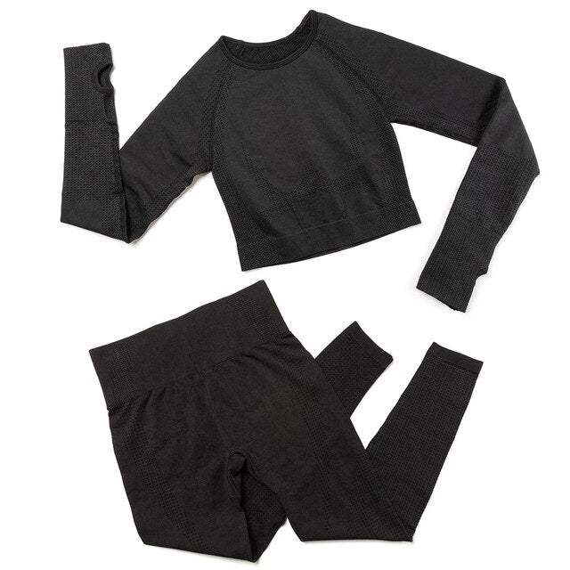 Yoga Sets 2 Piece Women Sport Outfits Workout Sets Exercise Sportswear Gym Jogger Actiivewear Running Suits Fitness Clothes - GilloServ