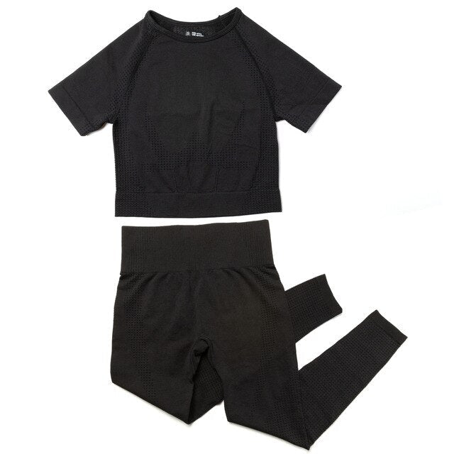 Yoga Sets 2 Piece Women Sport Outfits Workout Sets Exercise Sportswear Gym Jogger Actiivewear Running Suits Fitness Clothes - GilloServ