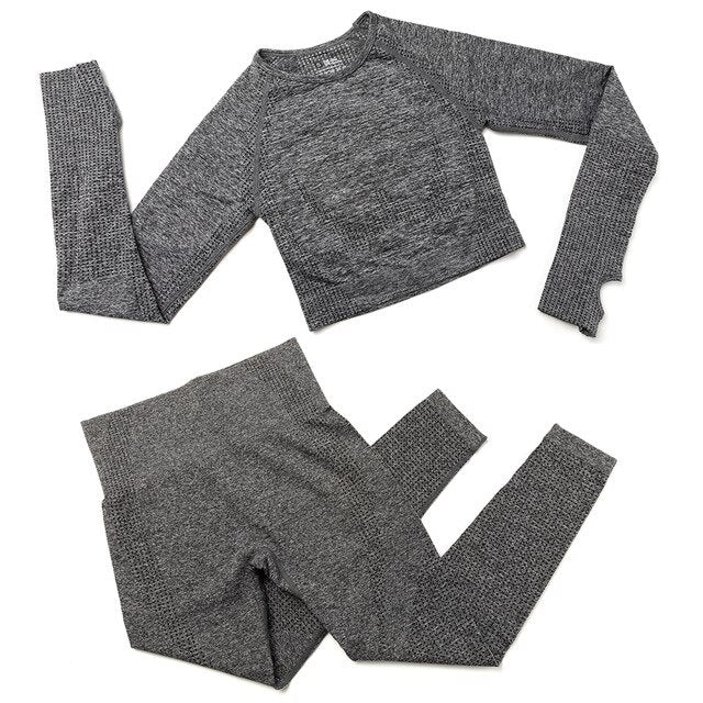 Yoga Sets 2 Piece Women Sport Outfits Workout Sets Exercise Sportswear Gym Jogger Actiivewear Running Suits Fitness Clothes - GilloServ