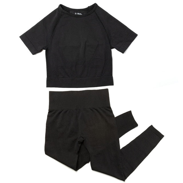 Yoga Set Women 2pcs Sport Suit Gym wear Workout Outfits Long Sleeve