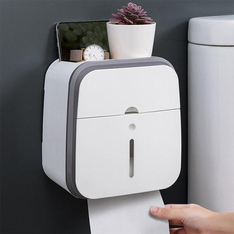 Waterproof Toilet Tissue Box Wall Mount Double Layer Roll