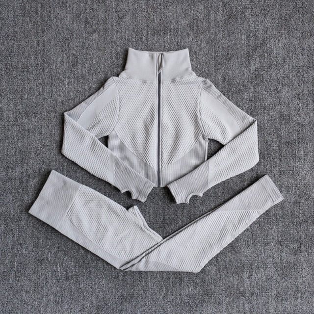 Women Fitness Sport Yoga Suit Seamless Women Yoga Sets