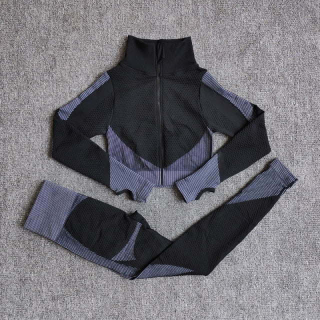 Women Fitness Sport Yoga Suit Seamless Women Yoga Sets