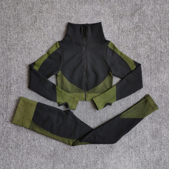 Women Fitness Sport Yoga Suit Seamless Women Yoga Sets