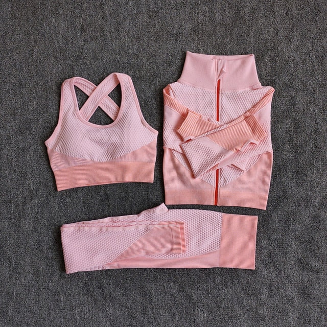 Women Fitness Sport Yoga Suit Seamless Women Yoga Sets