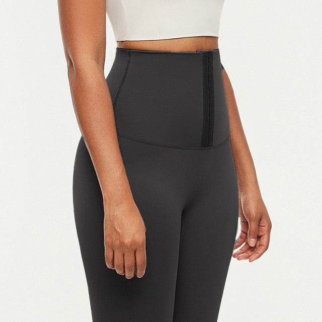 Hook Closure Metallic Yoga Pants Sport Leggings - GilloServ