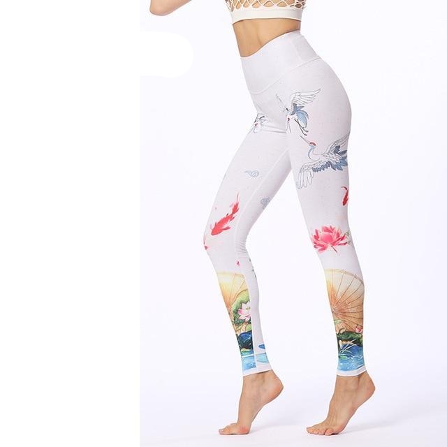 Flower Printed Fitness Women Gym Tights High Legging - GilloServ